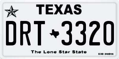 TX license plate DRT3320