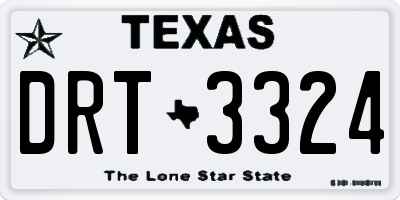 TX license plate DRT3324