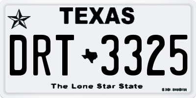 TX license plate DRT3325