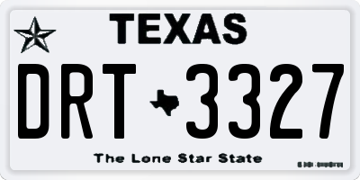 TX license plate DRT3327