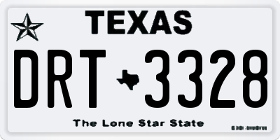 TX license plate DRT3328