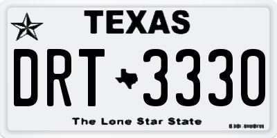 TX license plate DRT3330