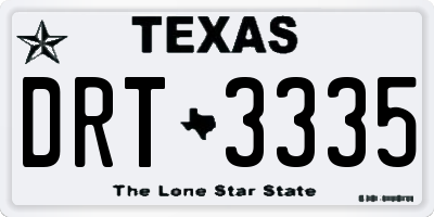 TX license plate DRT3335
