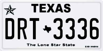 TX license plate DRT3336