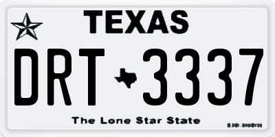 TX license plate DRT3337