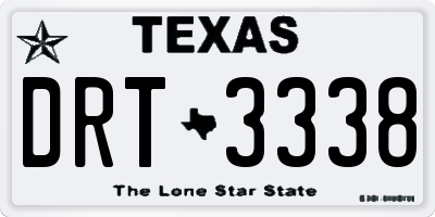 TX license plate DRT3338