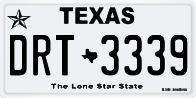 TX license plate DRT3339