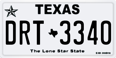 TX license plate DRT3340