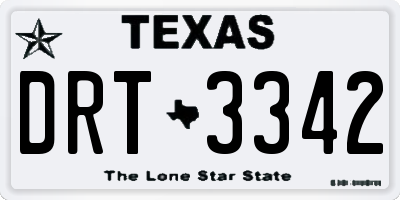 TX license plate DRT3342