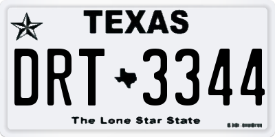 TX license plate DRT3344