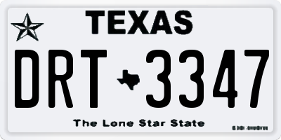 TX license plate DRT3347