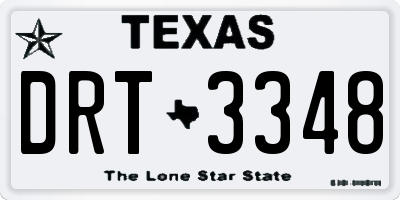 TX license plate DRT3348
