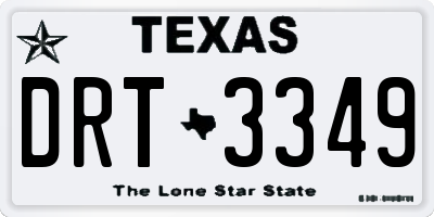TX license plate DRT3349