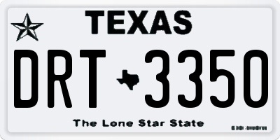 TX license plate DRT3350