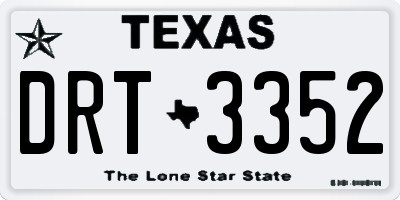 TX license plate DRT3352