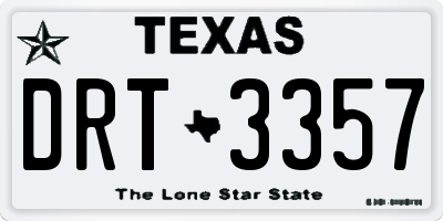 TX license plate DRT3357