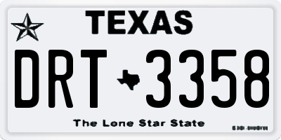 TX license plate DRT3358