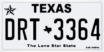 TX license plate DRT3364