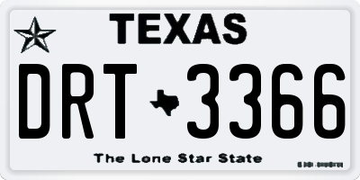 TX license plate DRT3366