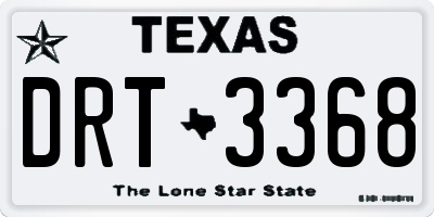 TX license plate DRT3368