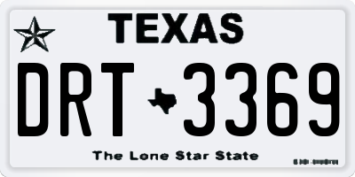 TX license plate DRT3369