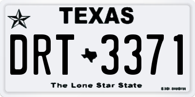 TX license plate DRT3371