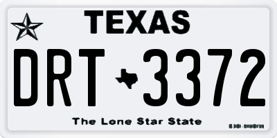 TX license plate DRT3372