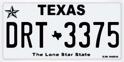 TX license plate DRT3375