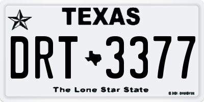 TX license plate DRT3377