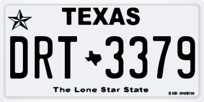 TX license plate DRT3379