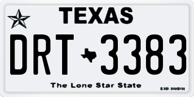 TX license plate DRT3383