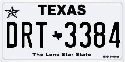 TX license plate DRT3384