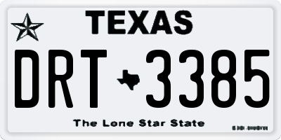 TX license plate DRT3385