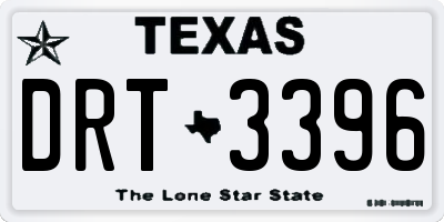 TX license plate DRT3396