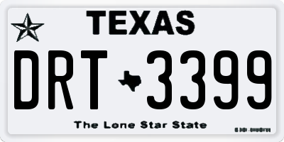 TX license plate DRT3399