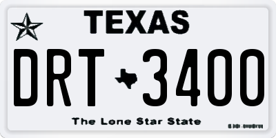 TX license plate DRT3400