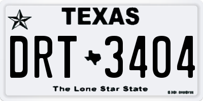 TX license plate DRT3404