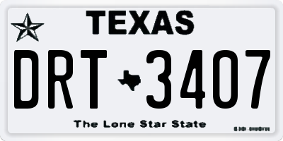 TX license plate DRT3407