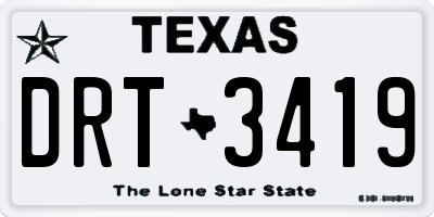 TX license plate DRT3419