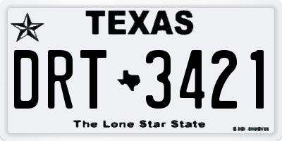 TX license plate DRT3421
