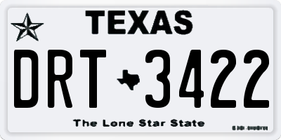 TX license plate DRT3422