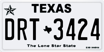 TX license plate DRT3424
