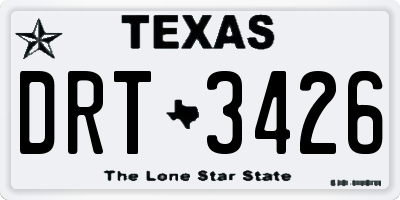 TX license plate DRT3426