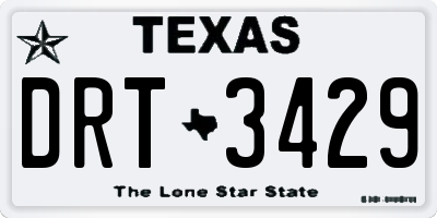 TX license plate DRT3429