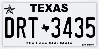 TX license plate DRT3435