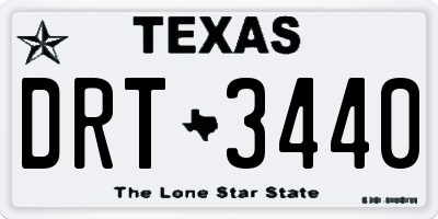 TX license plate DRT3440