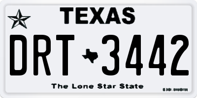 TX license plate DRT3442