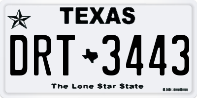 TX license plate DRT3443