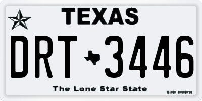 TX license plate DRT3446