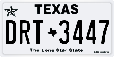 TX license plate DRT3447